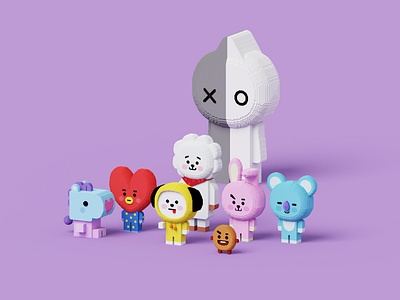 Voxel BT21 characters