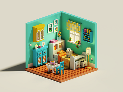 Voxel Room 3d 3d game gameart magicavoxel pixelart voxel voxel art voxel game voxel room voxelart voxels