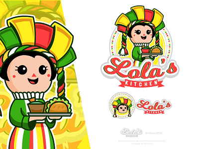 Lola Kitchen branding burritos cartoon cute logo food truck food truck branding food truck logo food truck rally food van fun logo illustration logo mascot mascot character mascot logo mexican mexican mascot street eats taco tacos