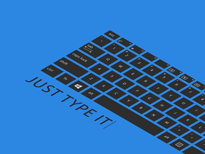 Just Type It design flat illustration keyboard laptop layout windows windows 10