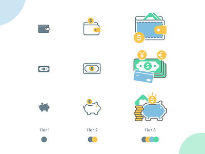 Expense Manager App Multi-Tier Icons expense manager finance app icon icon illustration icon set iconography icons illustration pictogram system icon ui ux