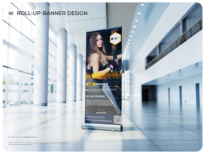 Gym roll up banner design template