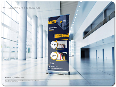 Roll up banner design template branding business ads illustration responsive roll up banner roll up banner design rollup ui vector