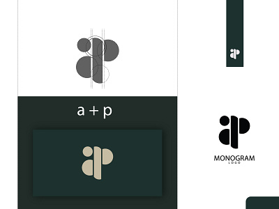 Letter mark logo design and Monogram template "A" with "P"