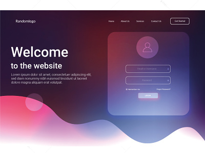 website login page design template