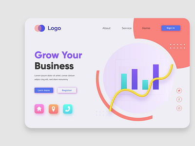 Landing page design template