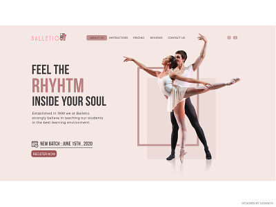 Balletio ( a ballet academy) branding dance music ui web webdesign website design
