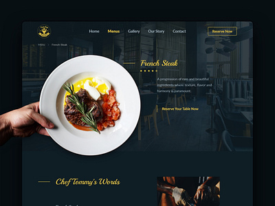 Steak House restaurant website UI design