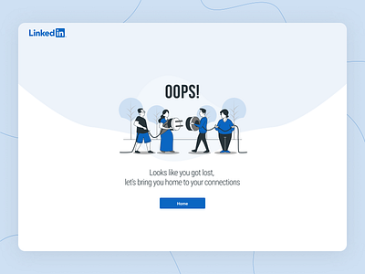 404 - LinkedIn 404 page design illustration linkedin minimal page not found ui user interface ux visual design web design