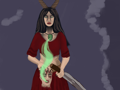 Witch digital art illustraion photoshop witch