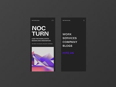 Nocturn Studio - Mobile Version branding design design agency interface mobile mobile design uiux web design
