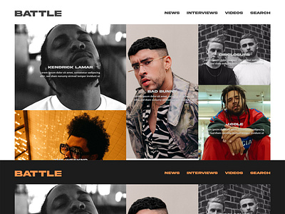 Battle Music Blog blog dark theme dark ui light theme light ui music website design