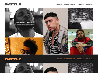 Battle Music Blog blog dark theme dark ui light theme light ui music website design