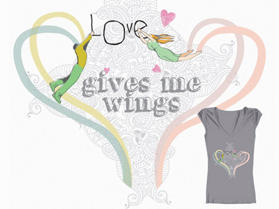 Lovers Fly illustration tshirt