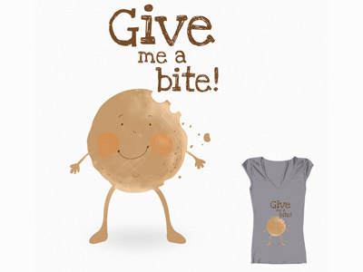 Bite me! cookie illustration tshirt