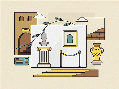 The Museum abstract flat illustration line lineart minimalist museum vector