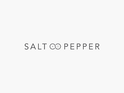 Salt & Pepper kitchen line logo minimalist pepper salt text