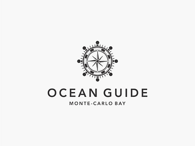 Ocean Guide bay beach guide logo minimalist ocean ship