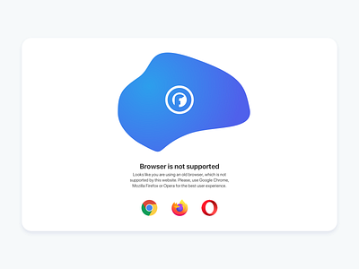 "Browser is not supported" window