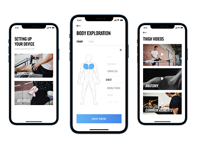 Orthomechanik - video tutorials for massage guns mob mobile app mobile design sport ui ux design