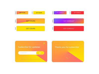 The gradients for the buttons and forms figma ui