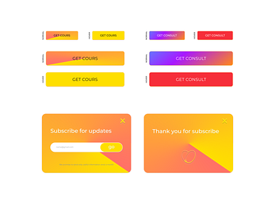 The gradients for the buttons and forms