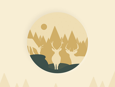 deer illustration branding design flat graphic design illustration illustrator minimal ui ux web website