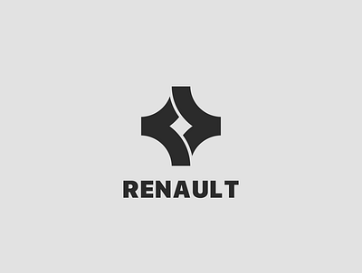 Renault logo redesign branding design flat graphic design illustration illustrator minimal ui ux web website