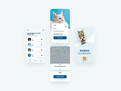 Pupzo App branding design flat graphic design illustration minimal ui ux web website