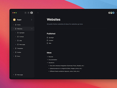 Notion Redesign app black dark minimal notion redesign ui