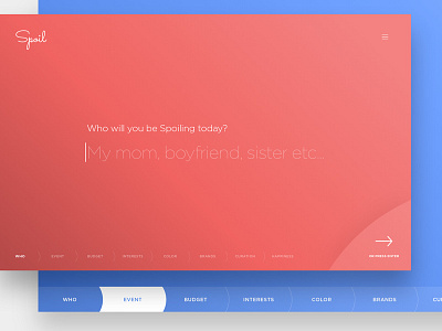 Spoil Redux coral gradient interface spoil typography ui