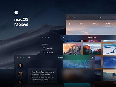 macOS Mojave apple blur dark mac mojave osx redesign ui