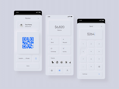 Digital Currency App app cryptocurrency digital currency minimal neumorphic neumorphism ui