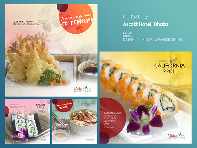 Social Media Design for Ascott Hotel's Japanese Restaurant Midor design facebook ad facebook banner food and drink instagram banner instagram post instagram template restaurant branding social media banner social media design social media templates