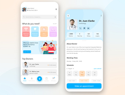 Doctor Appointment App👨‍⚕️ adobe adobe xd adobexd application clinic design design app doctor doctor appointment doctors health health app health care healthcare hospital ios mobile ui user interface userinterface