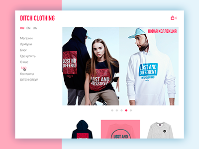 Ditchclothing.com Main Page clothing design minimal shop ui ux web
