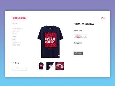 Ditchclothing.com Product Card axure ditch fashion ui ux webdesign website