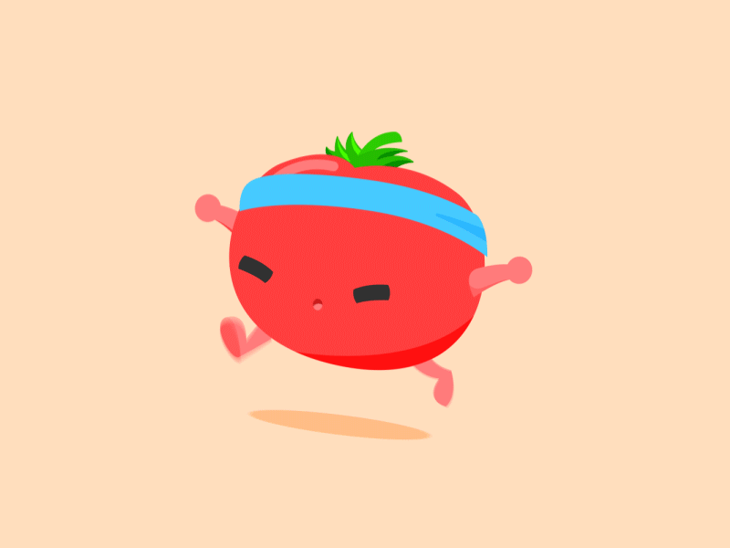 Can you ketchup? animation character cute fruit run cycle running stickers tomato work hard