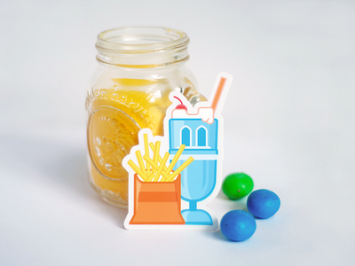 Fries & Century Tower Shake Sticker Design