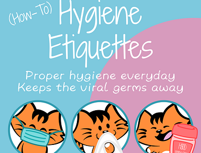 imPAW Universe Healthy Hygiene Etiquette poster art bacteria cartoon illustration cat cats comic art common cold coronavirus covid19 hand sanitizer hands health healthcare healthy lifestyle illustration art lifestyle lifestyle illustration mask virus wellness