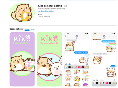 Kiko Blissful Spring 2020 Stickers by imPAW Universe App Store artwork branding bunny cartoon cartoon character cartoon illustration cartoons cat comic cute art digital art digital illustration illustration art imessage imessage stickers ios ios app rabbit spring stickers