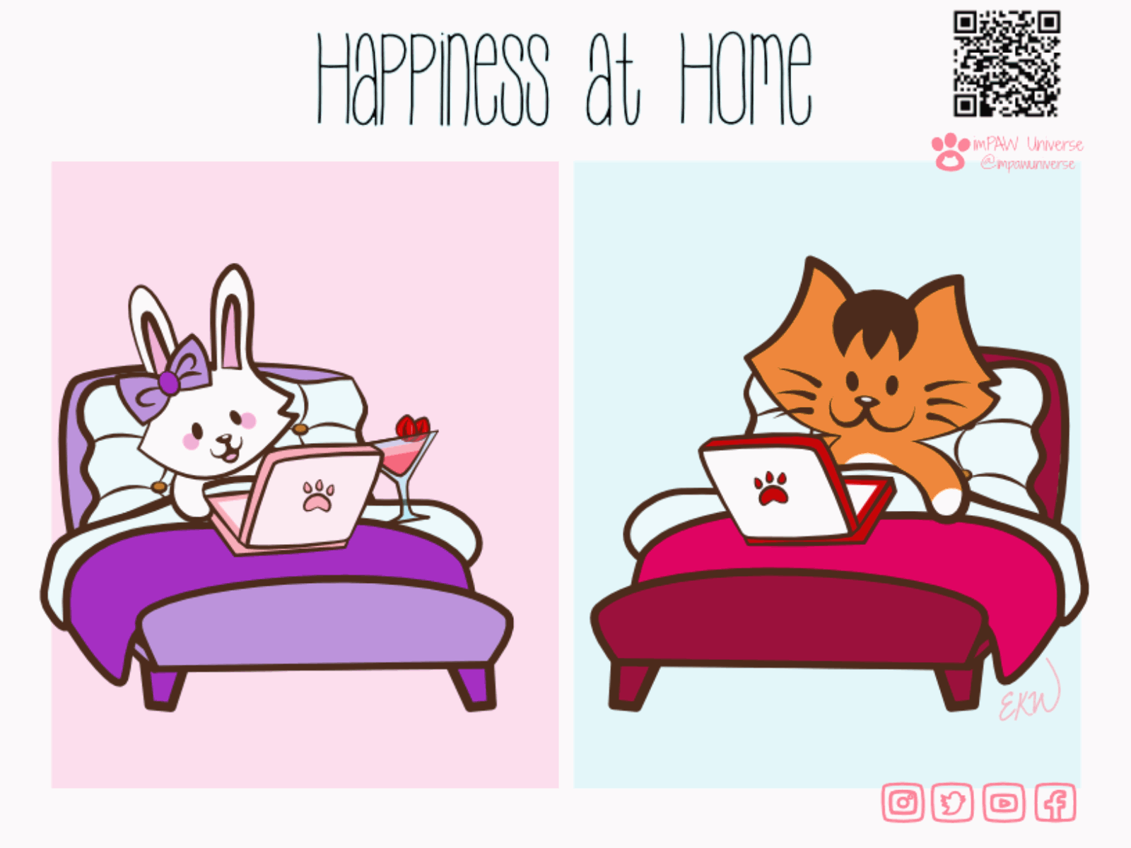 imPAW Universe Kiko & Friends: Happiness at Home animated animated gif art artwork branding bunny cartoon cartoon character cartoon illustration cat cats comic comics digital art digital illustration happiness rabbit storyboarding storytelling technology