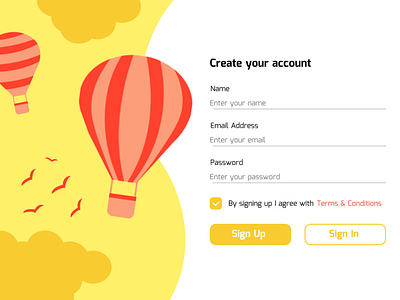 Daily UI : Day 1 Sign Up adobe illustrator daily ui figma illustration ui