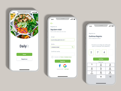 DailyFit Sign up app challenge diet dribbble fitness food gym healthy food mobile mobile app prototype ui ui design uidesign user experience user interface ux ux design uxdesign workout