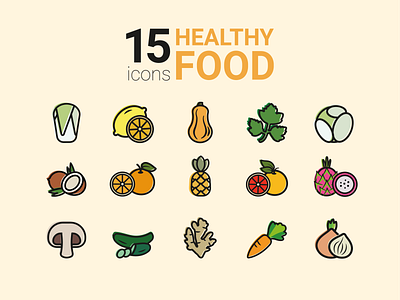 15 food icons food graphic design icons illustration lineart vector