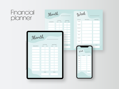 Financial planner design finance graphic design illustration mockup money planner vector