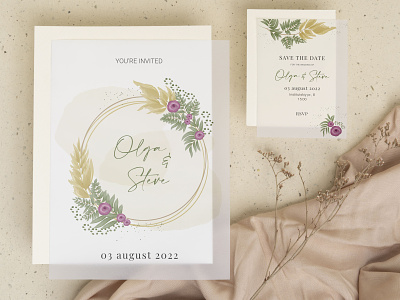 Wedding invitation design graphic design illustration invitation logo mockup rustic vector watercolor wedding