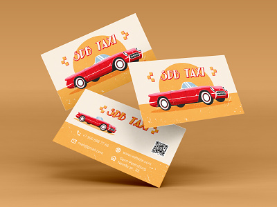 Business card for taxi businesscard car design graphic design illustration logo mockup retro taxi vector