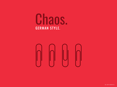 Chaos. German style. chaos fun funny german germany paperclip red red and white