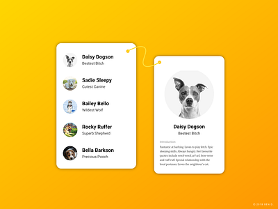 Dog Profiles animal app dog mobile mobile app profile ui uidesign